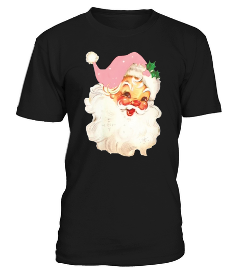Merry Christmas Vintage Pink Santa Claus T Shirt T-Shirt Unisex