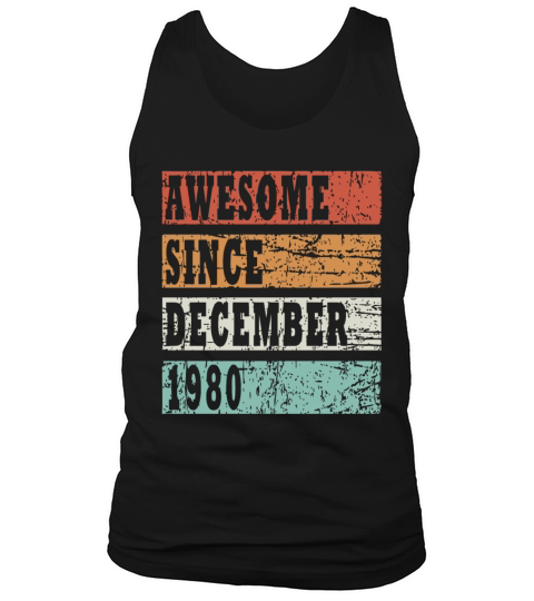 1980 Born In December Retro Gift Idea Tank Top Unisex
