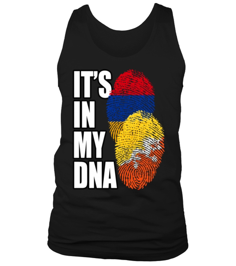 Bhutanese And Armenian Mix Heritage DNA Flag Tank Top Unisex