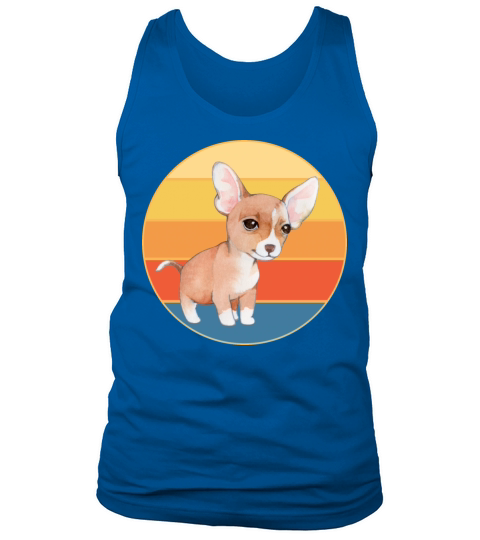 Cute Chihuahua Dog Breed Vintage Retro Sunset Tank Top Unisex