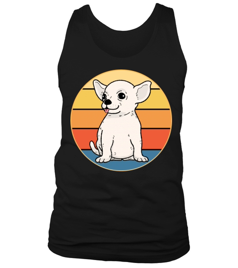 Cute Chihuahua Dog Breed Vintage Retro Sunset Tank Top Unisex