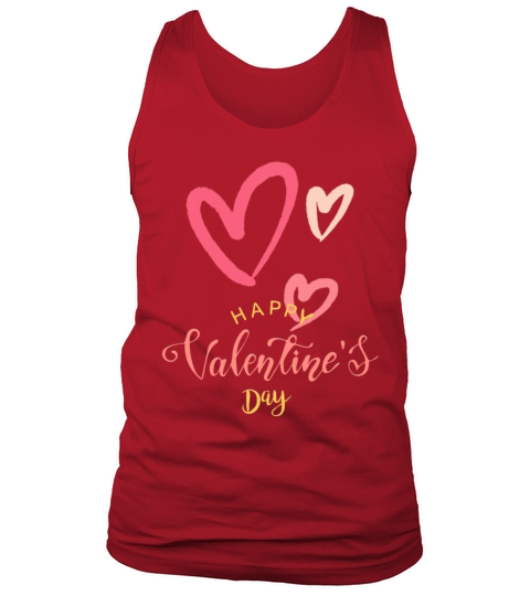Happy Valentines Day cute retro pastel pink heart Tank Top Unisex