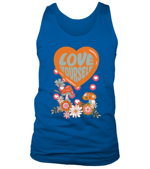 Love yourself retro groovy self care Valentine Tank Top Unisex