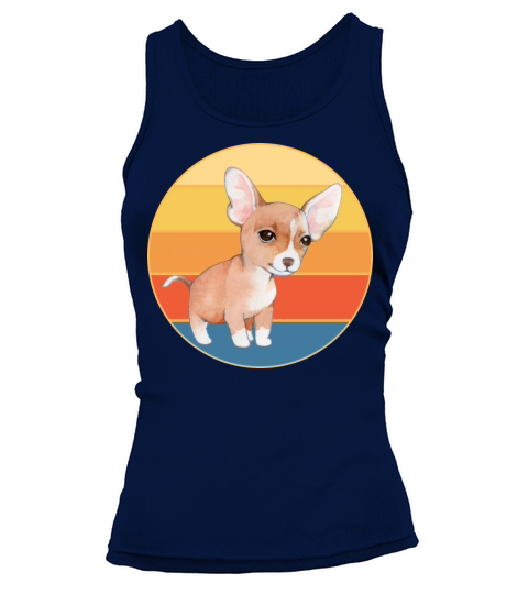 Cute Chihuahua Dog Breed Vintage Retro Sunset Tank top Woman