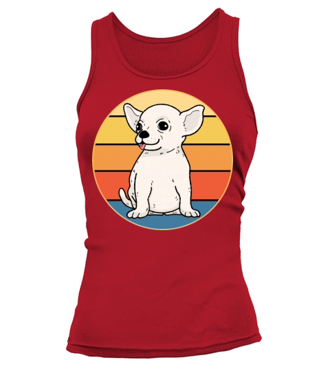 Cute Chihuahua Dog Breed Vintage Retro Sunset Tank top Woman