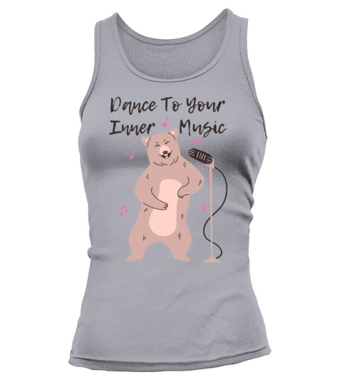Funny Bear Cartoon Dancing To Its Inner Music Tank top Woman