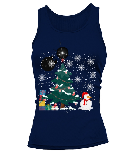 Snowman with Christmas tree and gifts Tank top Woman