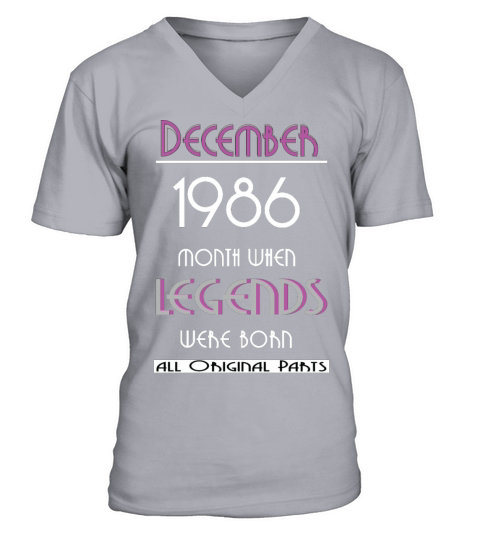 1986 birthday december vintage retro V-Neck T-shirt