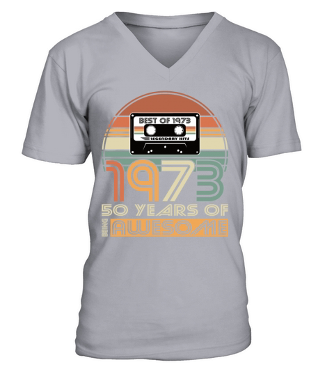 50th birthday vintage 1973 best of 1973 50 years V-Neck T-shirt