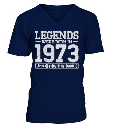 50th birthday vintage legends were born in 1973 V-Neck T-shirt
