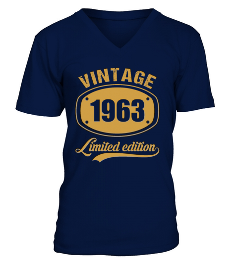 60th Birthday Vintage 1963 Retro Awesome V-Neck T-shirt