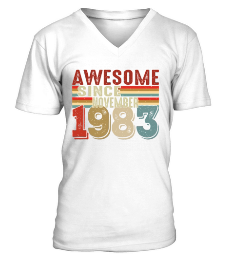Awesome since november 1983 V-Neck T-shirt