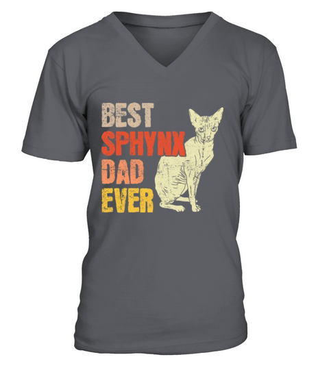 Best Sphynx Dad Ever Kitten Pet Owner Vintage V-Neck T-shirt