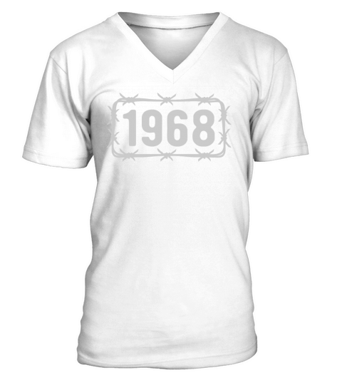 Birthday Vintage 1968 Barbed Wire V-Neck T-shirt