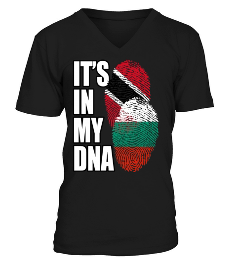 Bulgarian And Trinidad Tobago Mix Heritage DNA Fla V-Neck T-shirt