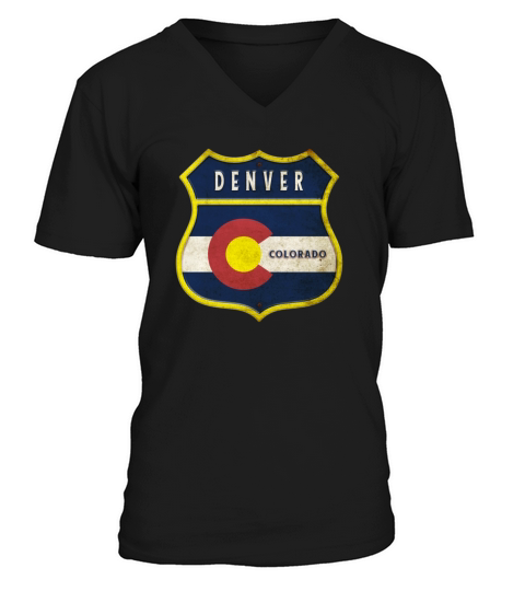 Denver Colorado coat of arms design V-Neck T-shirt