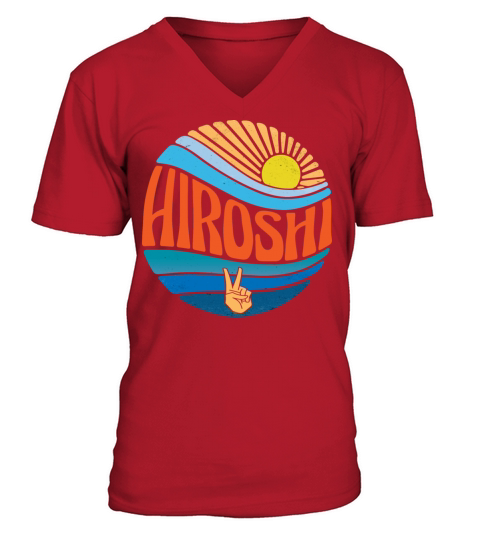 Hiroshi Shirt Vintage Sunset Hiroshi Groovy Tie V-Neck T-shirt