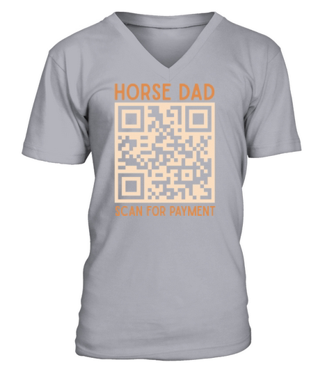 Horse Dad Scan For Payment Funny Quote Vintage V-Neck T-shirt