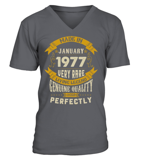 January 1977 Vintage Birthday Present V-Neck T-shirt