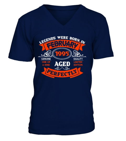 Legends Were Born In February 1995 Birthday V-Neck T-shirt