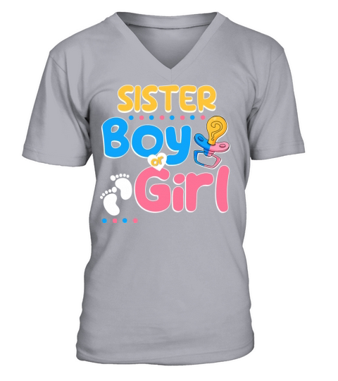 Pink or Blue Sister Loves You Best Sist Ever Big V-Neck T-shirt