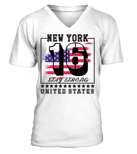 Stay Strong American Vintage Typography Lettering V-Neck T-shirt