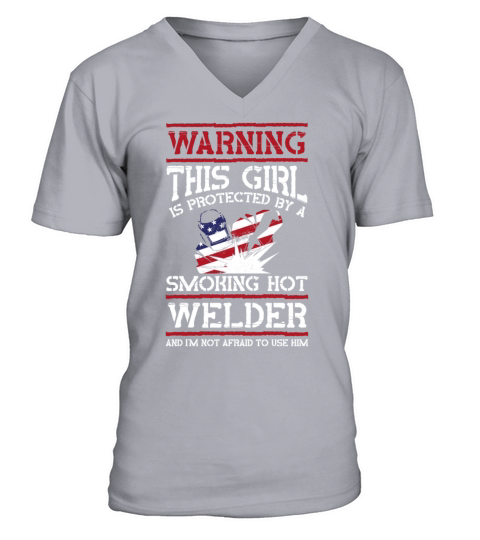 Welder Welding Girlfriend Vintage V-Neck T-shirt