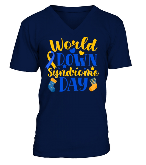 World Down Syndrome Day Outfit for Men Women Kids V-Neck T-shirt