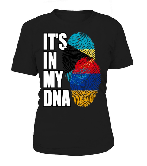 Armenian And Bahamian Mix Heritage DNA Flag Women's T-Shirt