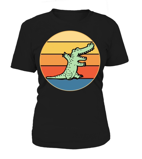 Crocodile Retro Sunset Vintage Wild Animal Women's T-Shirt