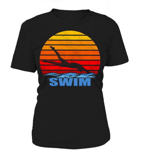 Retro Vintage Swimming Gift For Swimmers T Shirt Women's T-Shirt