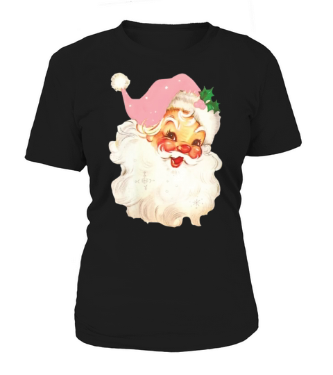 Merry Christmas Vintage Pink Santa Claus T Shirt Women's T-Shirt