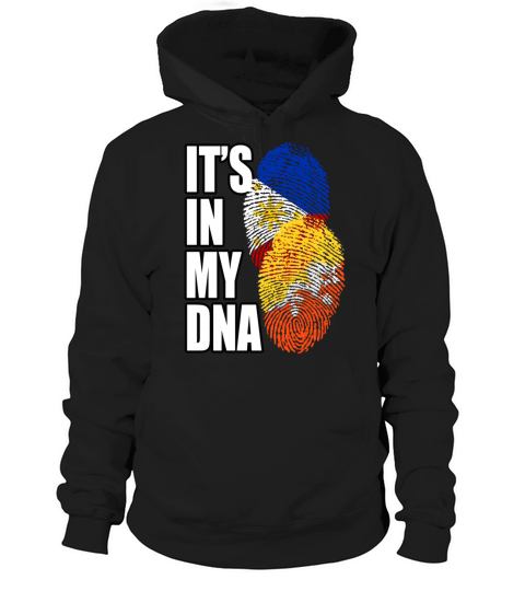 Bhutanese And Filipino Mix Heritage DNA Flag Hoodie Unisex