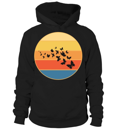 Cute Butterfly Retro Sunset Vintage Animal Insect Hoodie Unisex