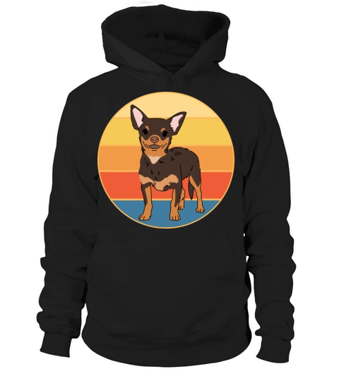 Cute Chihuahua Dog Breed Vintage Retro Sunset Hoodie Unisex