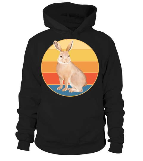 Cute Rabbit Bunny Retro Sunset Vintage Animal Pet Hoodie Unisex