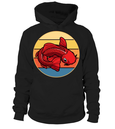 Japanese Koi Fish Vintage Retro Sunset Hoodie Unisex
