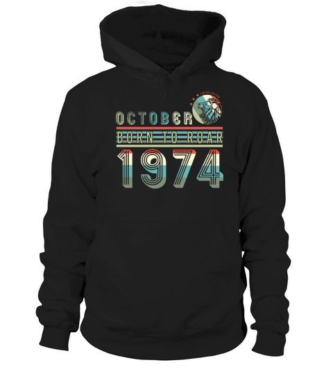 Vintage 1974 October Lion Hoodie Unisex