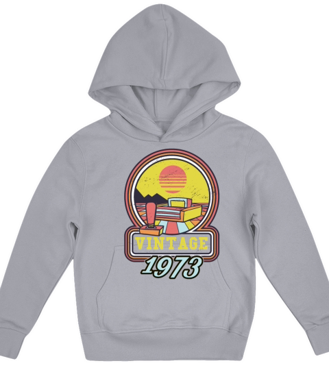 1973 Vintage born in Gamer age Birthday gift idea Kids Hoodie
