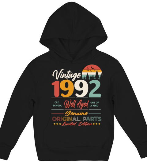 1992 Original vintage vintage retro birthday Kids Hoodie