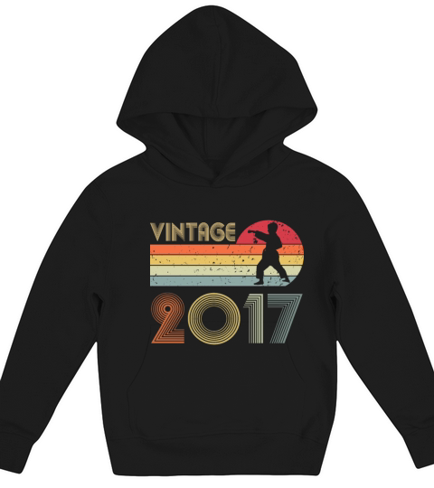 5th Birthday Karate Taekwondo Vintage 2017 Boy Kid Kids Hoodie
