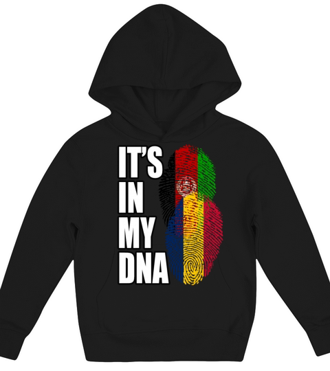 Chadian And Afghanistan Mix Heritage DNA Flag Kids Hoodie