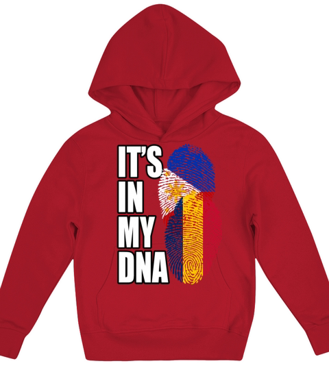 Chadian And Filipino Mix Heritage DNA Flag Kids Hoodie