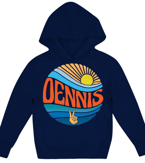 Dennis Shirt Vintage Sunset Dennis Groovy Tie Dye Kids Hoodie