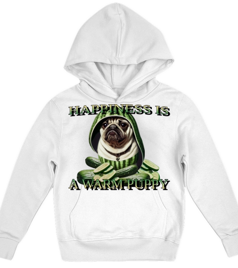 Dog new Quote design Happiness is a warm puppy Kids Hoodie