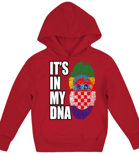 Ethiopian And Croatian Mix Heritage DNA Flag Kids Hoodie