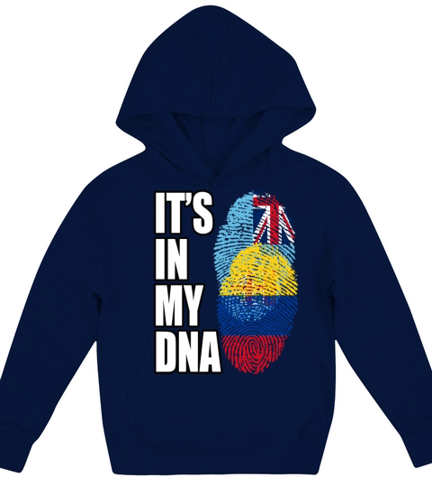 Fijian And Colombian Mix Heritage DNA Flag Kids Hoodie