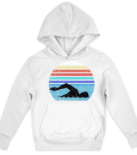 Funny Vintage Retro Swim Swimmer Swimming 80s Gift Kids Hoodie