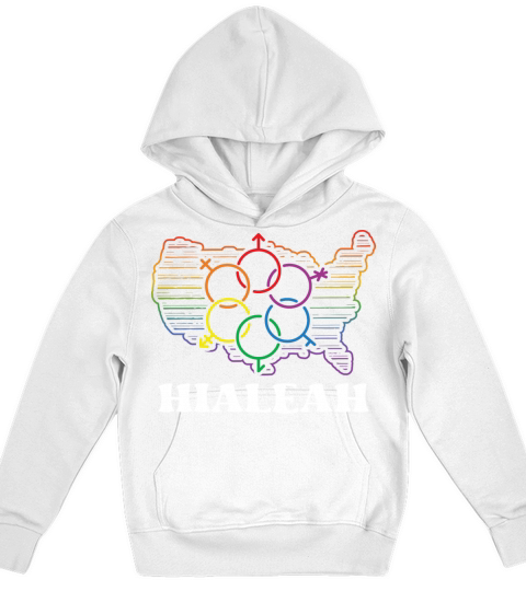Hialeah Pride Month Pride Flag LGBT Community LGBT Kids Hoodie