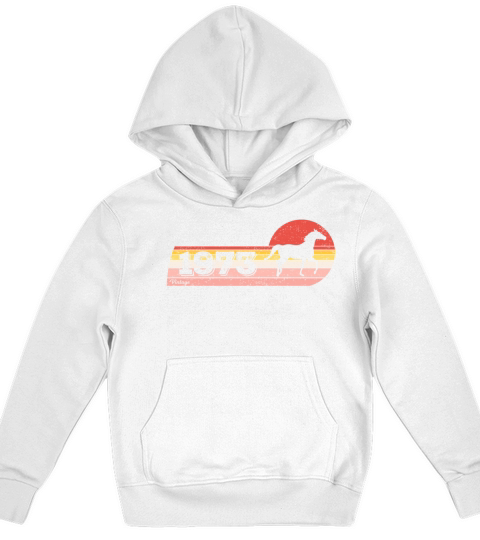 Horses riding Equestrian Vintage 1973 Birthday Kids Hoodie
